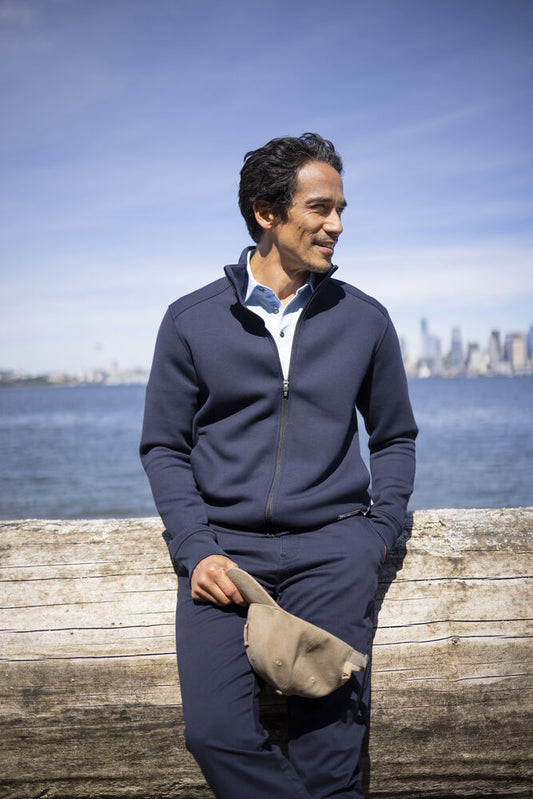 Cutter & Buck | Pemberton Cardigan Full Zip Men | Logo Free Clothing