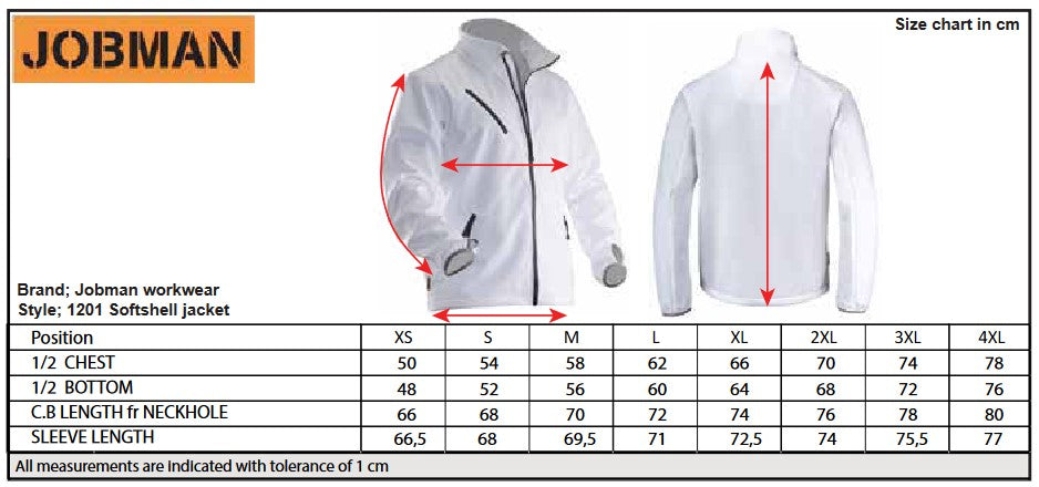 Jobman Mens Softshell Jacket | Showerproof | 3-Layer | Zip Pockets | 3 Colours | S-2XL - Summer Jacket - Logo Free Clothing