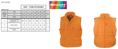 Result Bodywarmer | Unisex | Showerproof | Windproof | Soft Feel | Fleece Lined | Navy or Black | S-4XL