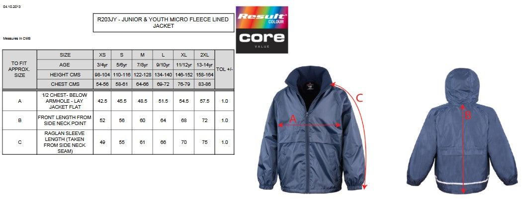 Result Core Junior Microfleece Lined Jacket | Waterproof | Windproof | 6 Colours | Ages 3-14