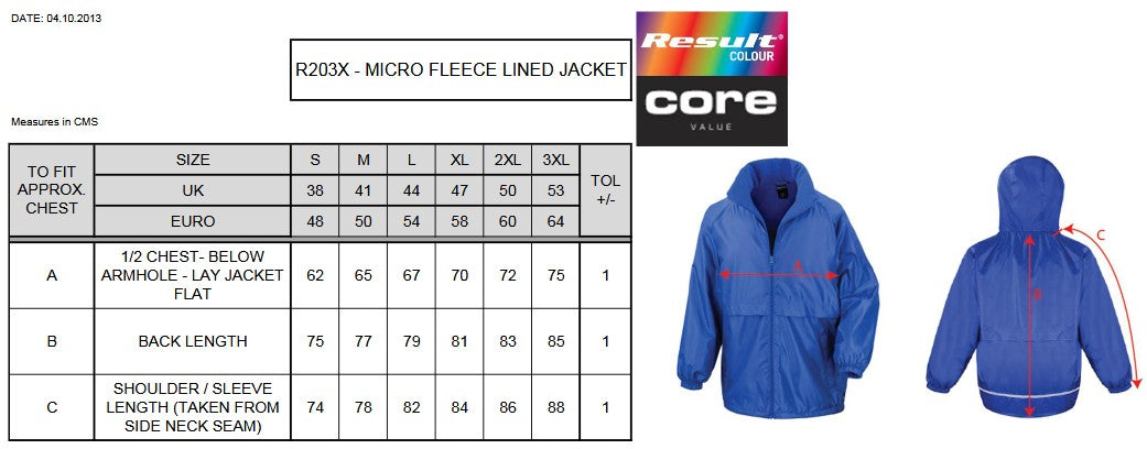 Result Core Adult Microfleece Jacket | Unisex | Waterproof | Windproof | Hood | 6 Colours | S-3XL
