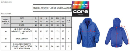 Result Core Adult Microfleece Jacket | Unisex | Waterproof | Windproof | Hood | 6 Colours | S-3XL