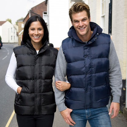 Result Core Nova Lux Hooded Bodywarmer | Unisex | Thick Padding | Microfleece Lined | Black or Navy | XS-3XL