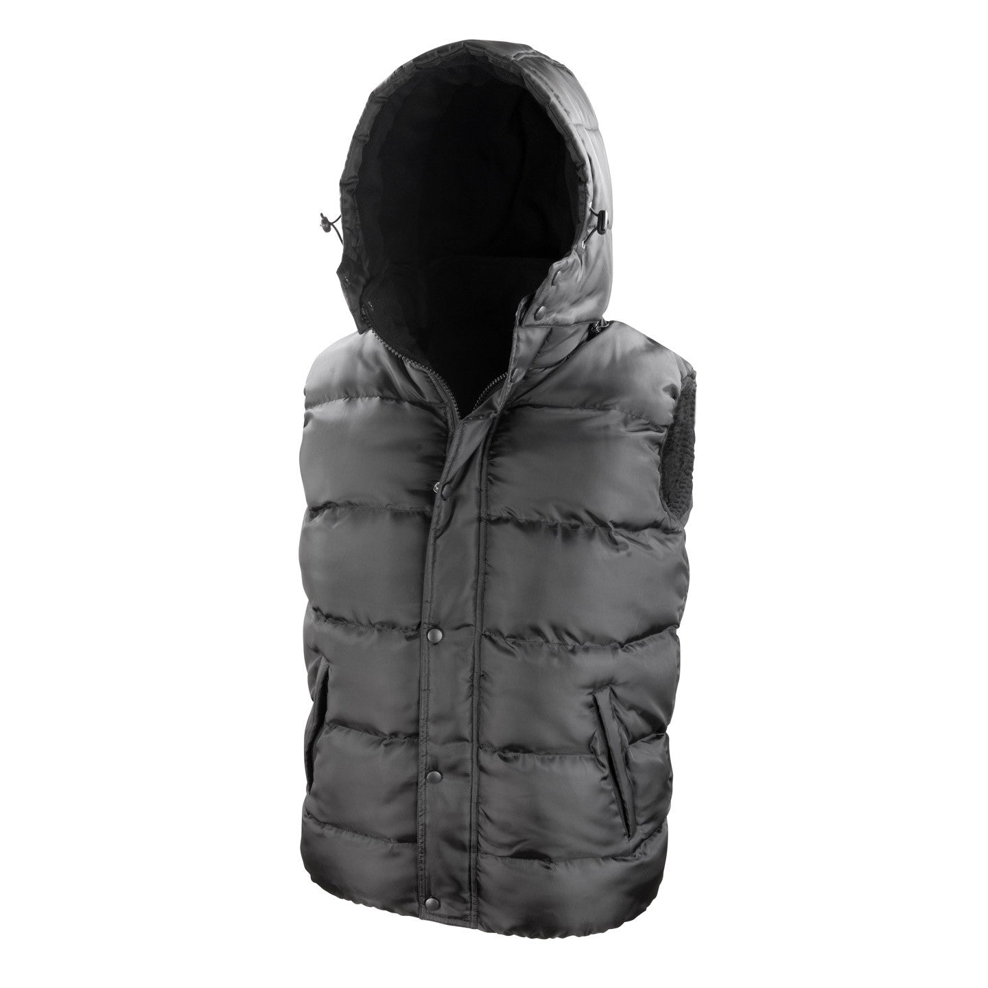 Result Core Nova Lux Hooded Bodywarmer | Unisex | Thick Padding | Microfleece Lined | Black or Navy | XS-3XL