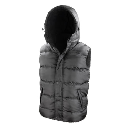 Result Core Nova Lux Hooded Bodywarmer | Unisex | Thick Padding | Microfleece Lined | Black or Navy | XS-3XL