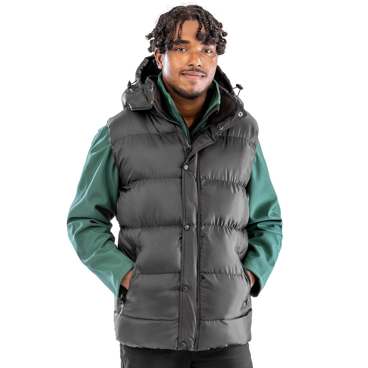 Result Core Nova Lux Hooded Bodywarmer | Unisex | Thick Padding | Microfleece Lined | Black or Navy | XS-3XL