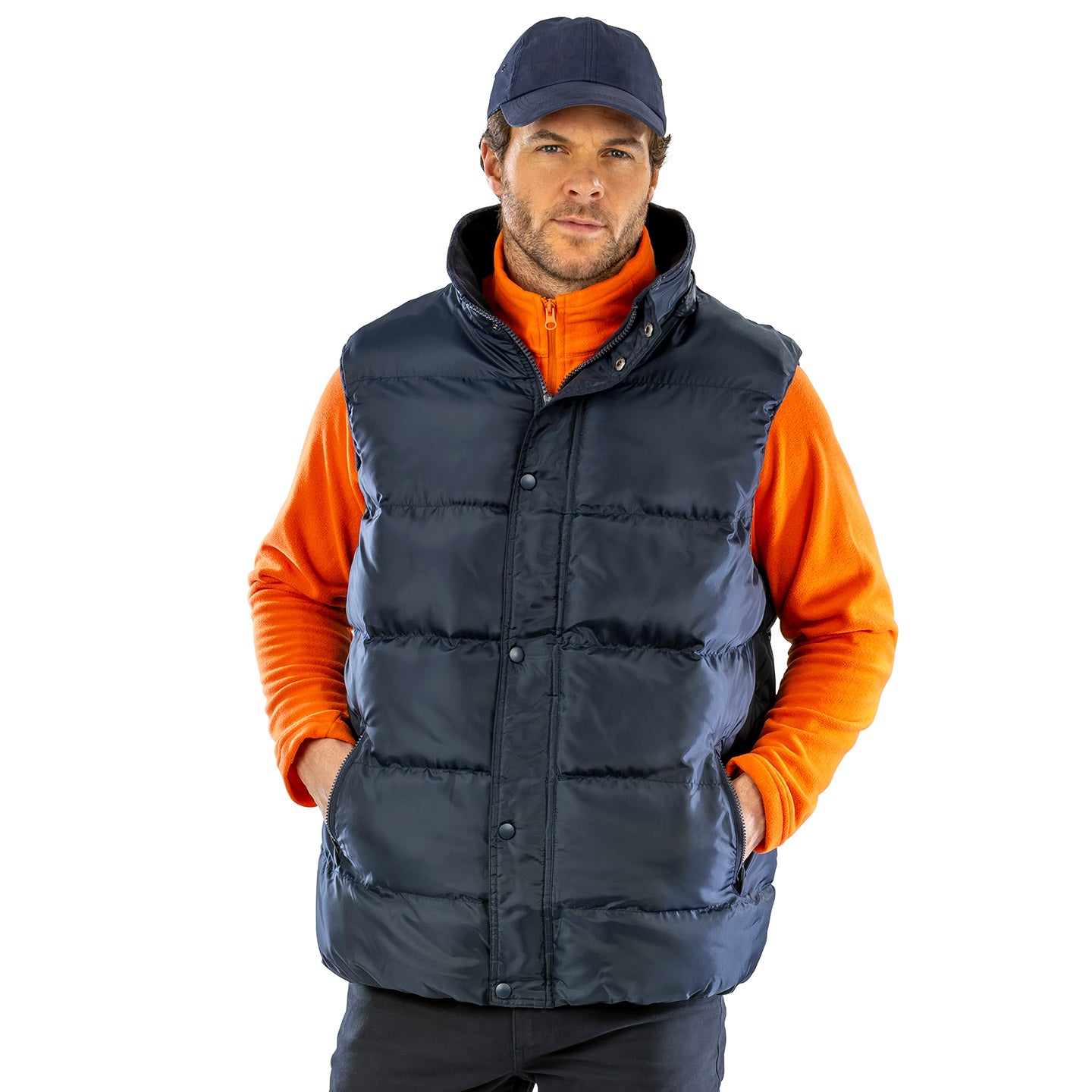 Result Core Nova Lux Hooded Bodywarmer | Unisex | Thick Padding | Microfleece Lined | Black or Navy | XS-3XL