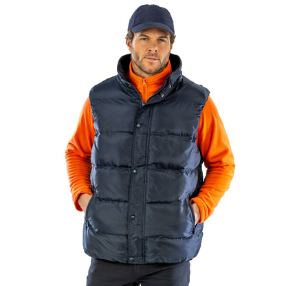 Result Core Nova Lux Hooded Bodywarmer | Unisex | Thick Padding | Microfleece Lined | Black or Navy | XS-3XL