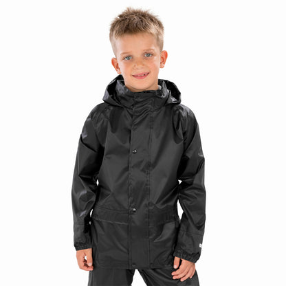 Result Core Junior Rain Jacket | Waterproof | Windproof | Taped Seams | Hood | Black or Navy | Ages 3-12