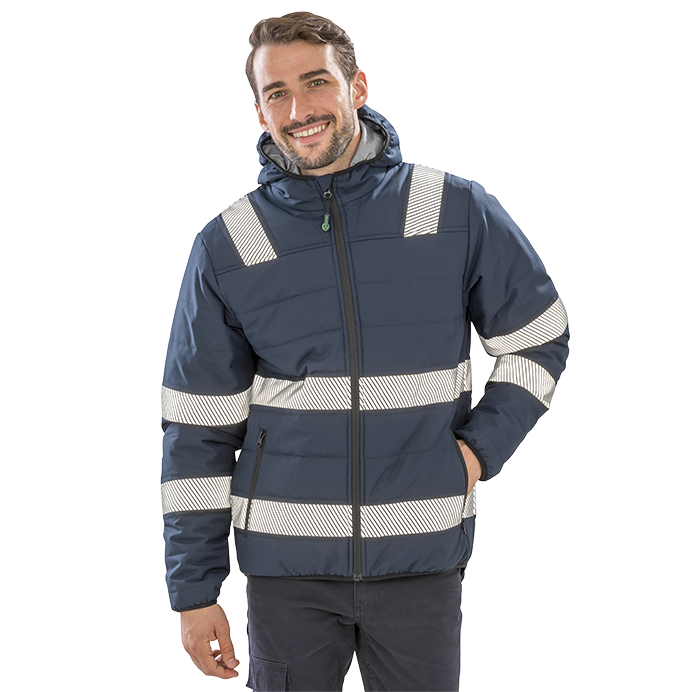 Result Recycled Unisex Ripstop Padded Safety Jacket | Hi Vis Options | 3 Colours | S-4XL - Winter Jacket - Logo Free Clothing