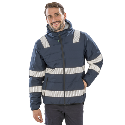 Result Recycled Unisex Ripstop Padded Safety Jacket | Hi Vis Options | 3 Colours | S-4XL - Winter Jacket - Logo Free Clothing