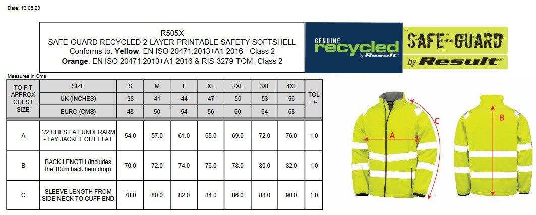 Result Recycled Safety Softshell Jacket | Unisex | Reflective | Hi Vis | 2 Colours | S-4XL - Summer Jacket - Logo Free Clothing