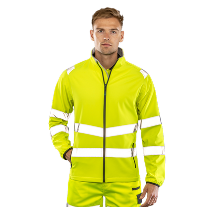 Result Recycled Safety Softshell Jacket | Unisex | Reflective | Hi Vis | 2 Colours | S-4XL - Summer Jacket - Logo Free Clothing