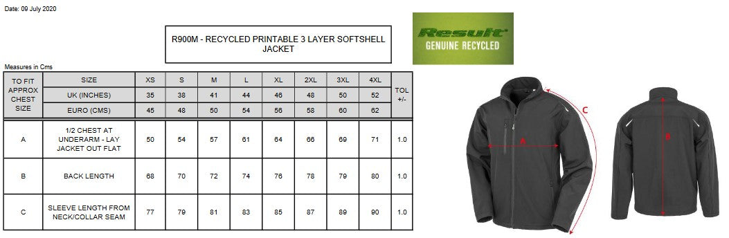 Result Recycled Mens 3-Layer Softshell Jacket | Waterproof | Black or Navy | XS-4XL - Summer Jacket - Logo Free Clothing