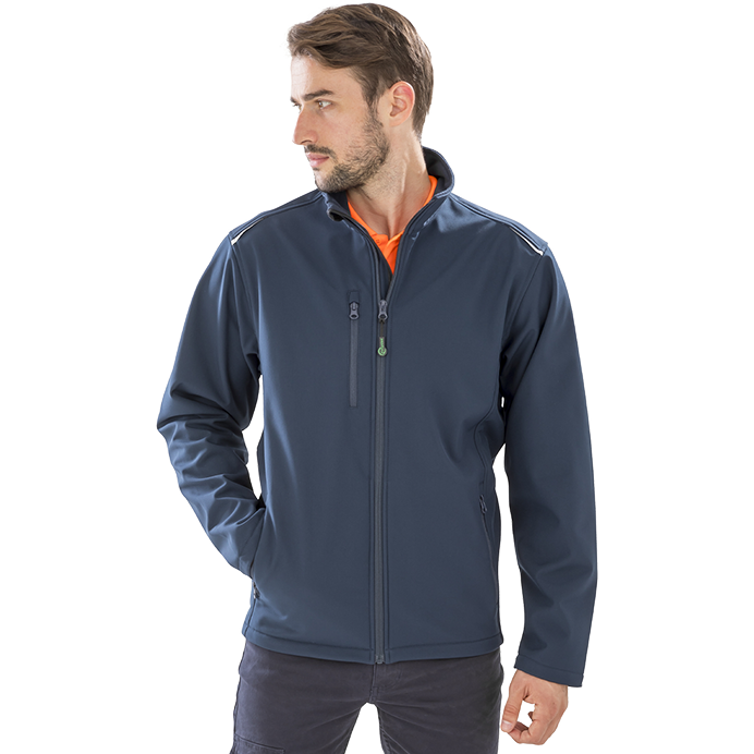 Result Recycled Mens 3-Layer Softshell Jacket | Waterproof | Black or Navy | XS-4XL - Summer Jacket - Logo Free Clothing