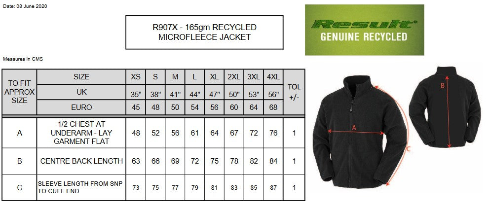 Result Recycled Unisex Microfleece Jacket | Lightweight | Zip Fleece | 5 Colours | XS-4XL - Fleece - Logo Free Clothing