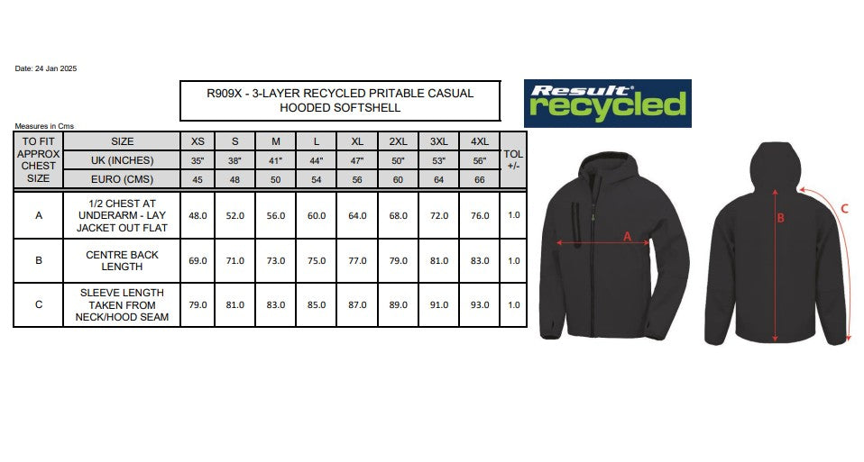 Result Recycled 3-Layer Hooded Softshell Jacket | Unisex | Waterproof | Windproof | Breathable | 3 Colours | XS-4XL
