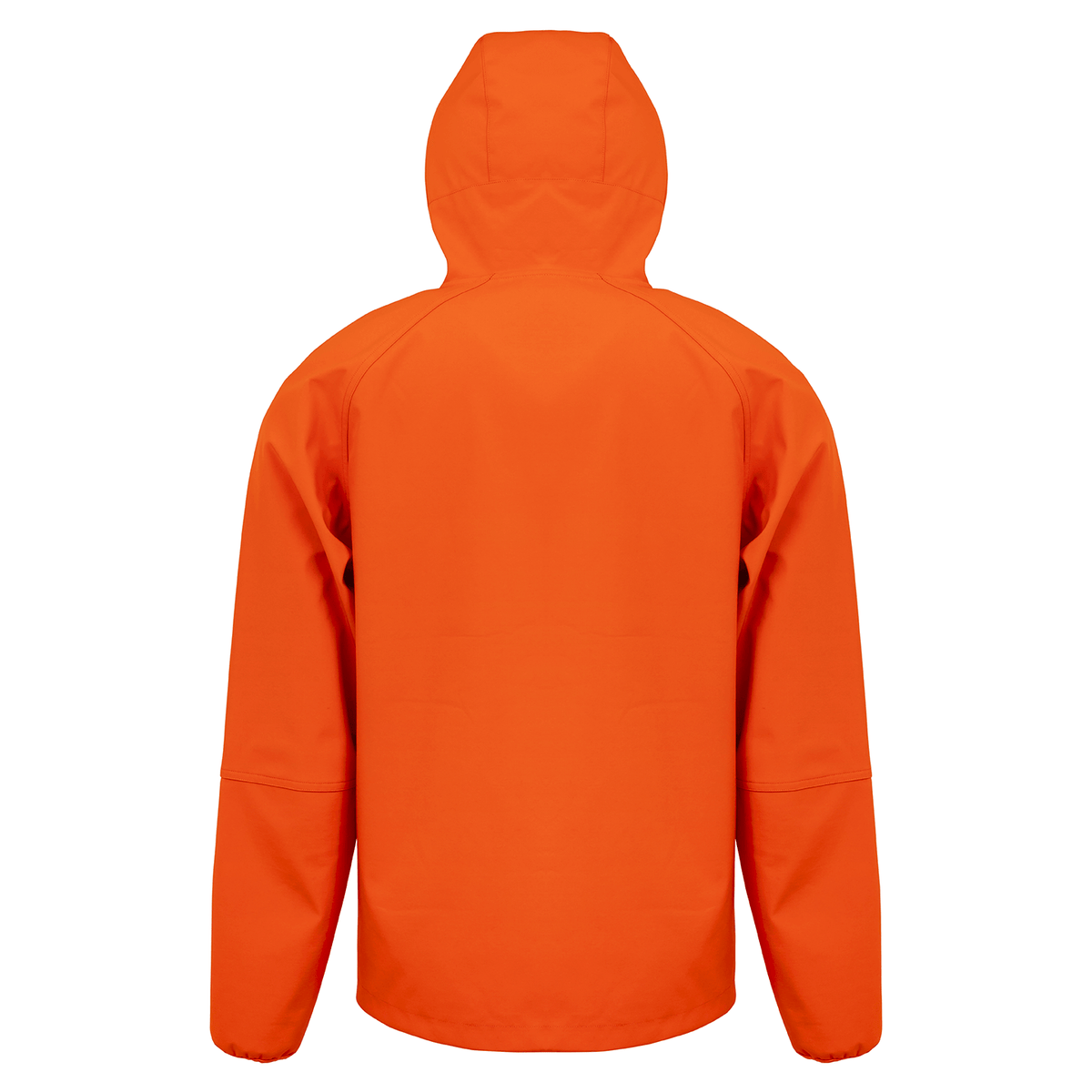 Result Recycled 3-Layer Hooded Softshell Jacket in Orange and Navy, back view