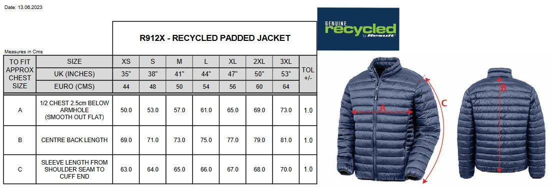 Result Recycled Unisex Padded Jacket | Lightweight | Showerproof | 3 Colours | XS-3XL - Summer Jacket - Logo Free Clothing