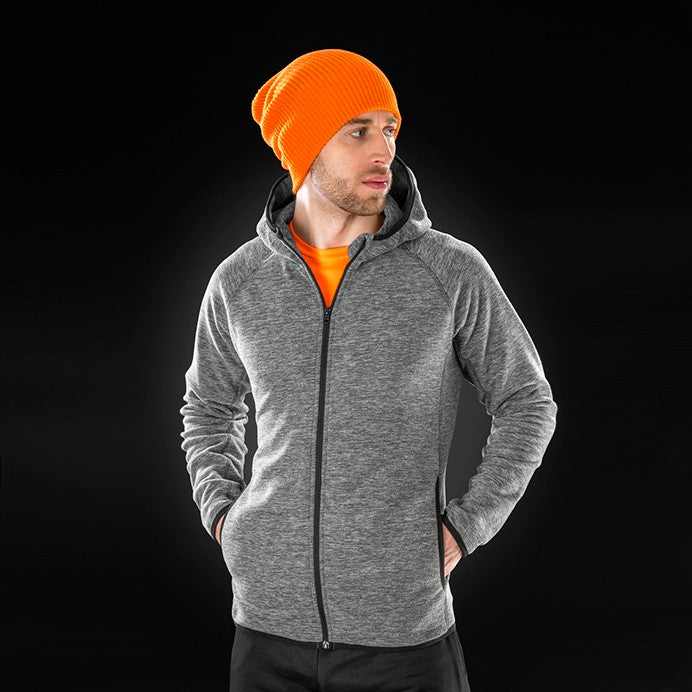 Spiro Fitness Mens Microfleece Hoodie | Lightweight Full Zip Hoodie | Grey Marl | S-3XL