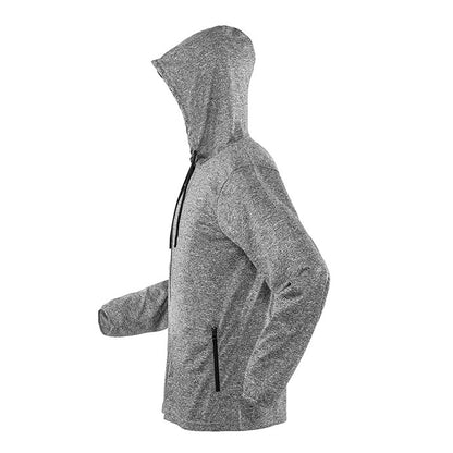 Spiro Fitness Ladies Hooded Tee-Jacket | Lightweight Full Zip Hoodie | Grey Marl | XS-2XL - Hoodie - Logo Free Clothing