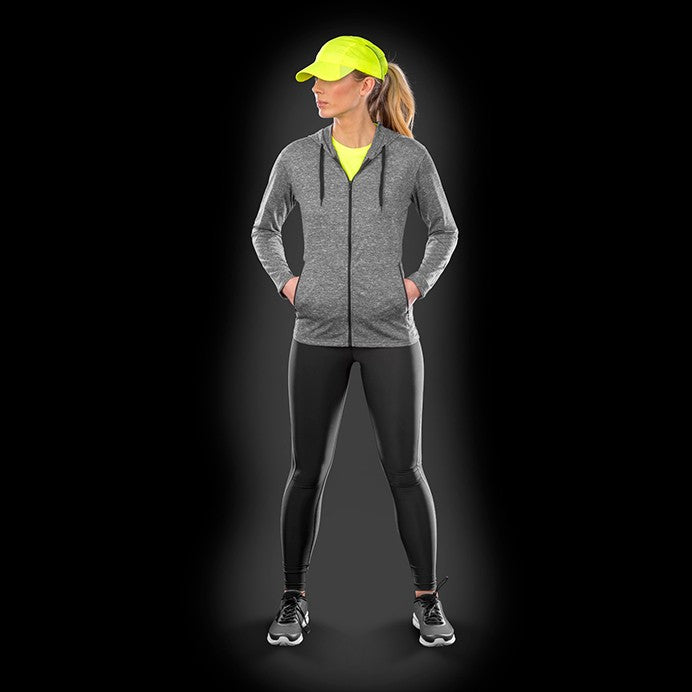 Spiro Fitness Ladies Hooded Tee-Jacket | Lightweight Full Zip Hoodie | Grey Marl | XS-2XL - Hoodie - Logo Free Clothing