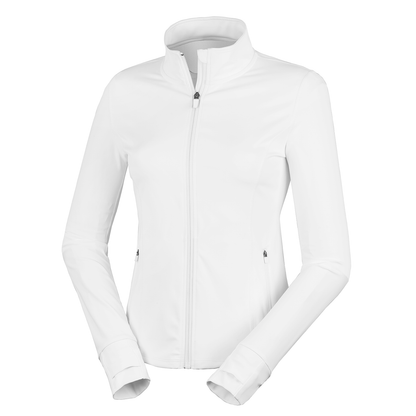 Spiro Recycled Ladies Fitness Jacket in White, front view