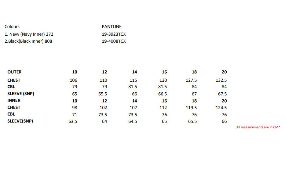 Size chart for the Regatta Benson III Ladies 3-In-1 Waterproof Jacket