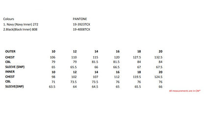 Size chart for the Regatta Benson III Ladies 3-In-1 Waterproof Jacket