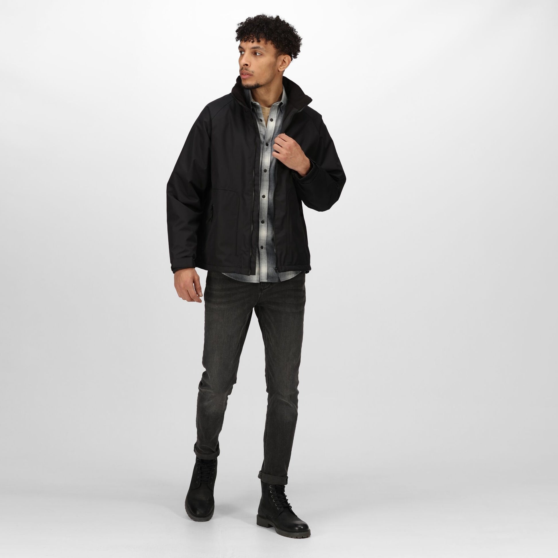 Regatta Hudson Mens Fleece Lined Jacket | Waterproof | Hooded | Black or Navy | S-3XL - Winter Jacket - Logo Free Clothing