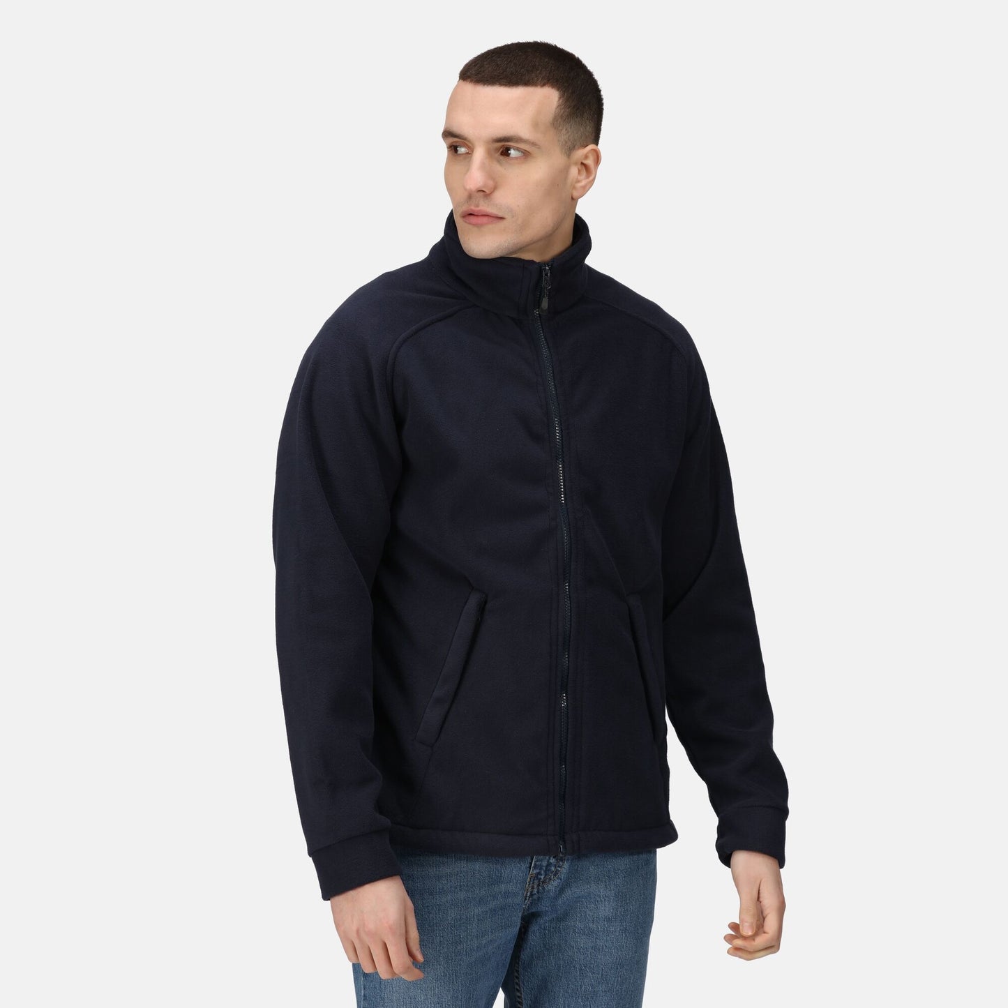 Regatta Sigma Mens Full Zip Fleece | Heavyweight | Super Soft | Black or Navy | S-3XL - Fleece - Logo Free Clothing