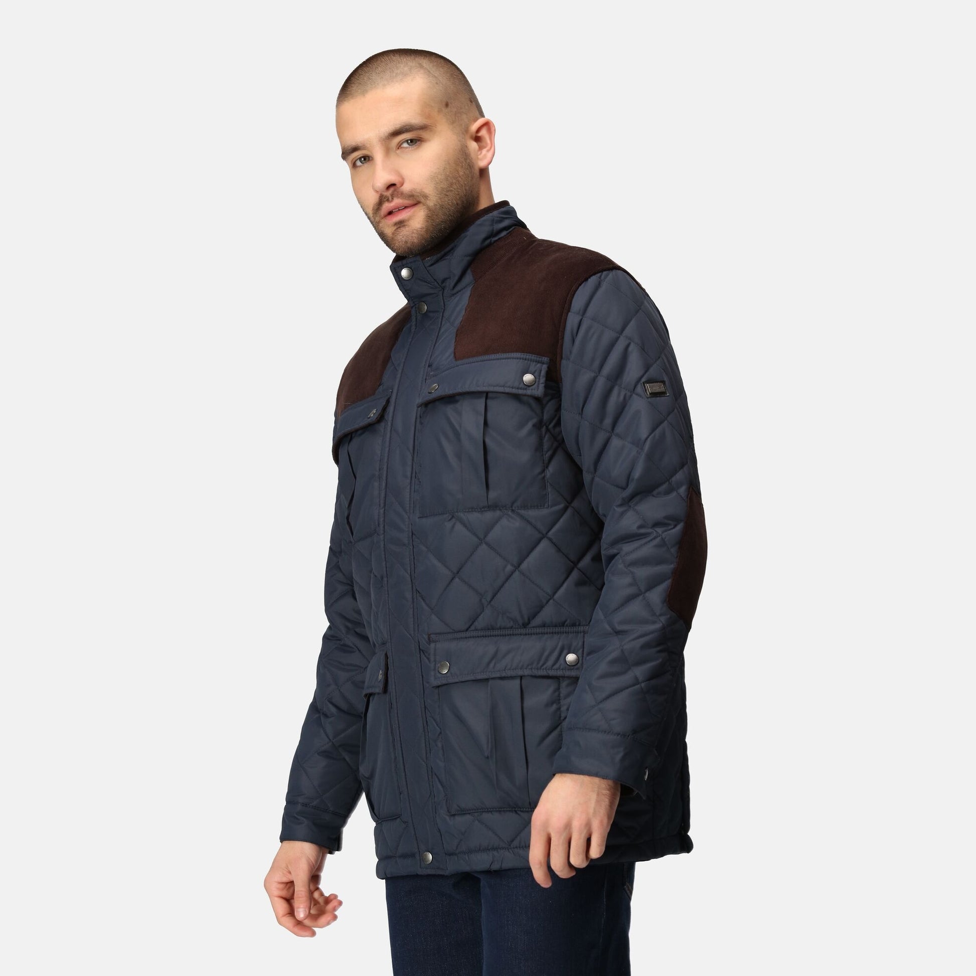 Regatta Padbury Mens Quilted Jacket | Showerproof | Corduroy Panels | 3 Colours | S-3XL - Summer Jacket - Logo Free Clothing
