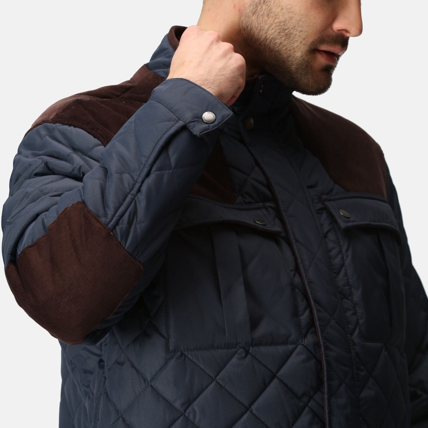 Regatta Padbury Mens Quilted Jacket | Showerproof | Corduroy Panels | 3 Colours | S-3XL - Summer Jacket - Logo Free Clothing