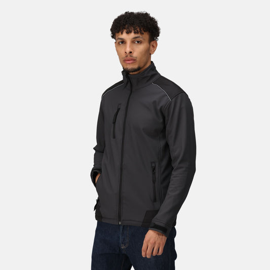 Regatta Sandstorm Mens Ripstop Softshell Jacket | Stretch | Showerproof | 3 Colours | S-3XL - Summer Jacket - Logo Free Clothing