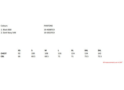 Size chart for the Regatta Haber II Men's Fleece Gilet