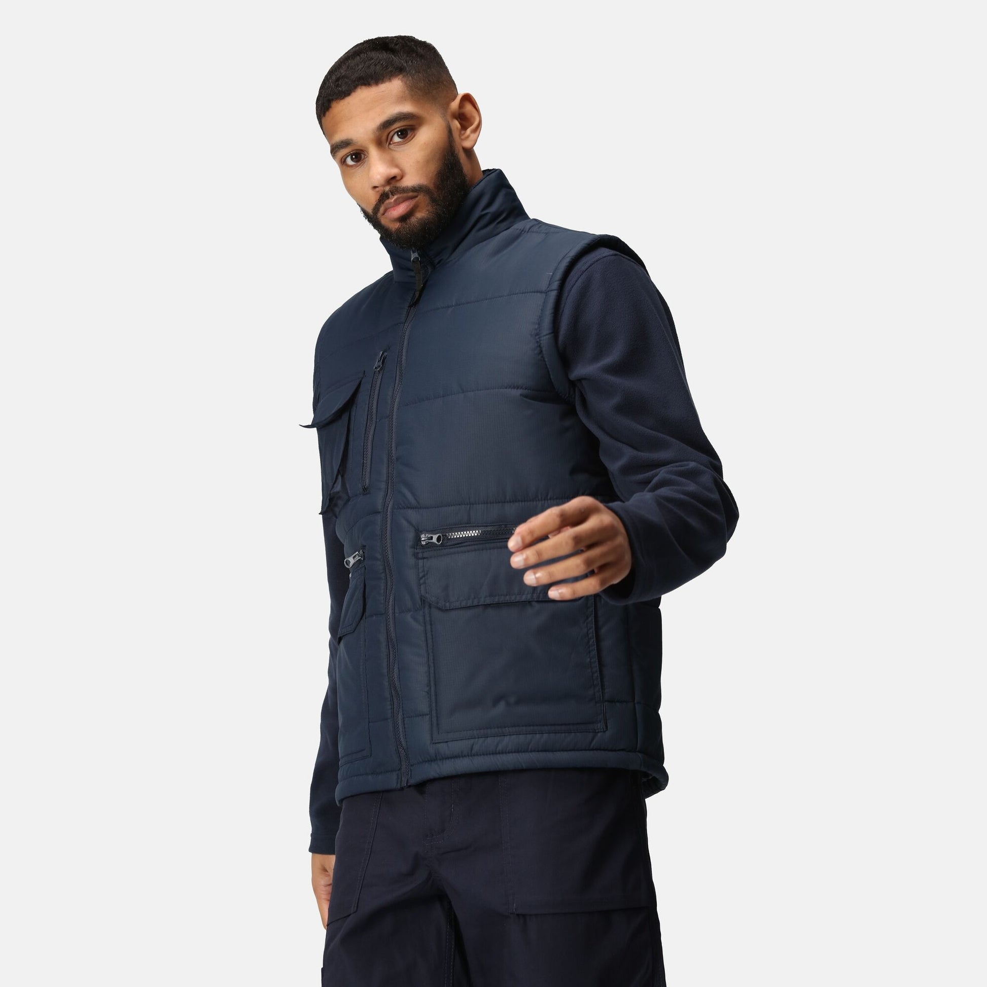Regatta Stellar Mens Multi Zip Gilet | Insulated Body Warmer | Black or Navy | S-3XL - Gilet - Logo Free Clothing