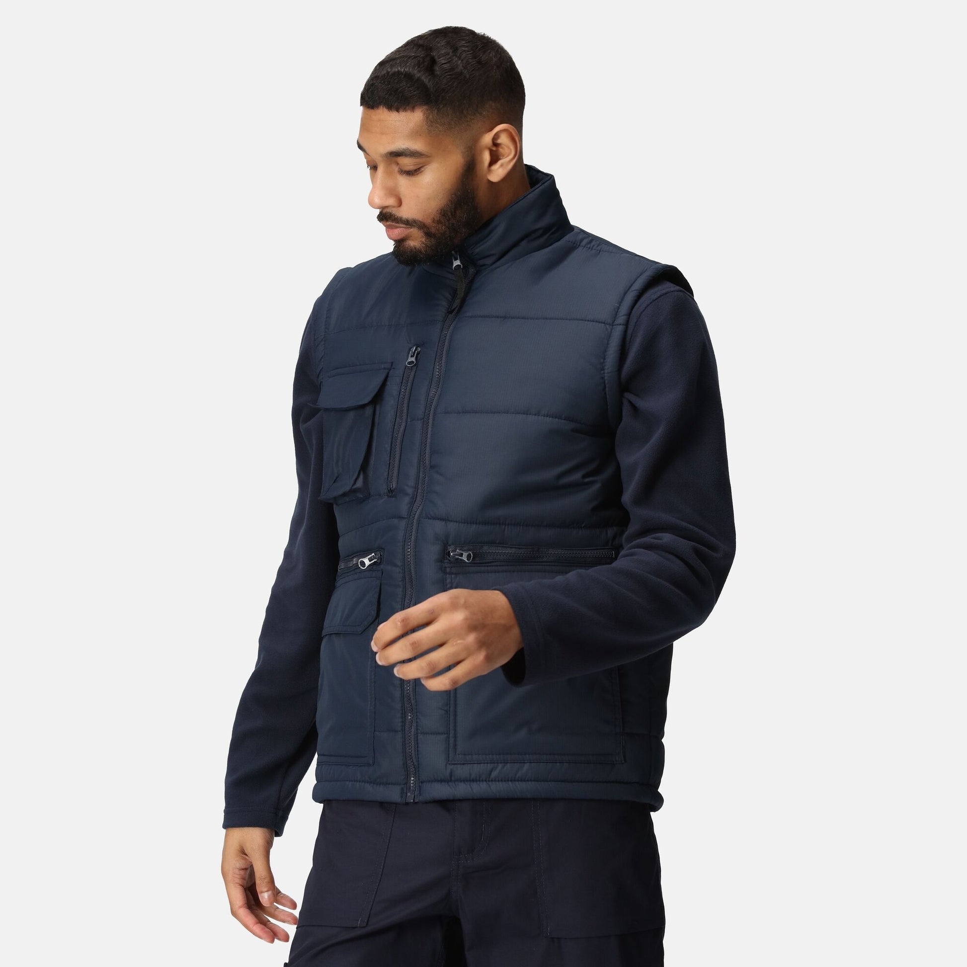 Regatta Stellar Mens Multi Zip Gilet | Insulated Body Warmer | Black or Navy | S-3XL - Gilet - Logo Free Clothing
