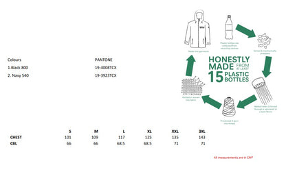 Size chart for the Regatta Honestly Made Men's Recycled Gilet