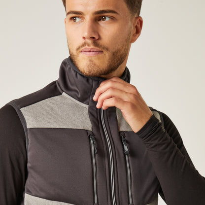 Regatta E-Volve Mens Knit Effect Stretch Gilet | Fleece Body Warmer | 4 Colours | XS-3XL - Gilet - Logo Free Clothing