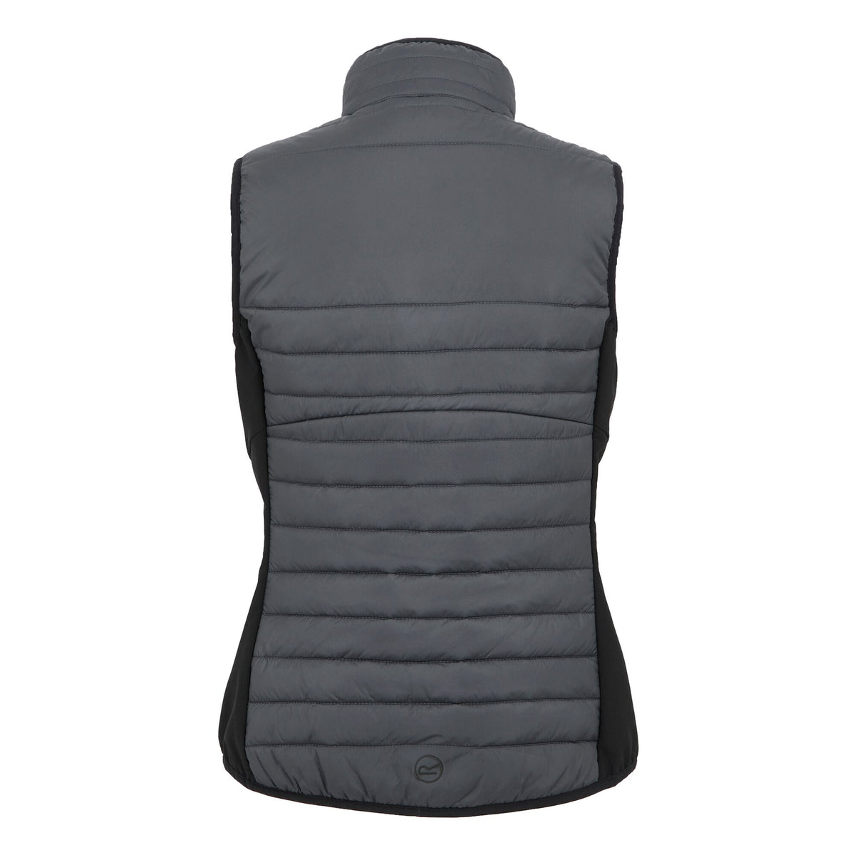 Regatta Ada Ladies Hybrid Bodywarmer in Seal Grey and Black, back view