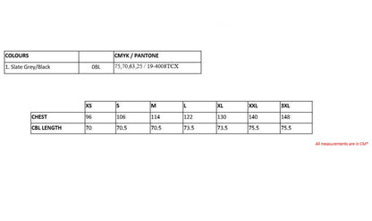 Size chart for the Regatta Essential Men's Thermal Bodywarmer