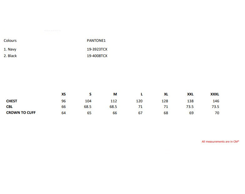 Size chart for the Regatta Honestly Made Men's Recycled Fleece Jacket