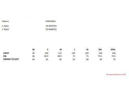 Size chart for the Regatta Honestly Made Men's Recycled Fleece Jacket