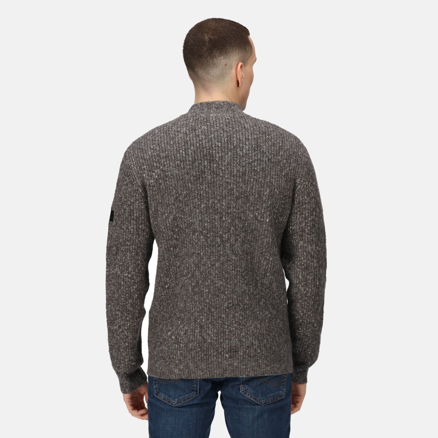 Regatta Solomon Mens Half Zip Knitted Pullover | Heavyweight Jumper | Grey or Navy | S-3XL - Sweatshirt - Logo Free Clothing