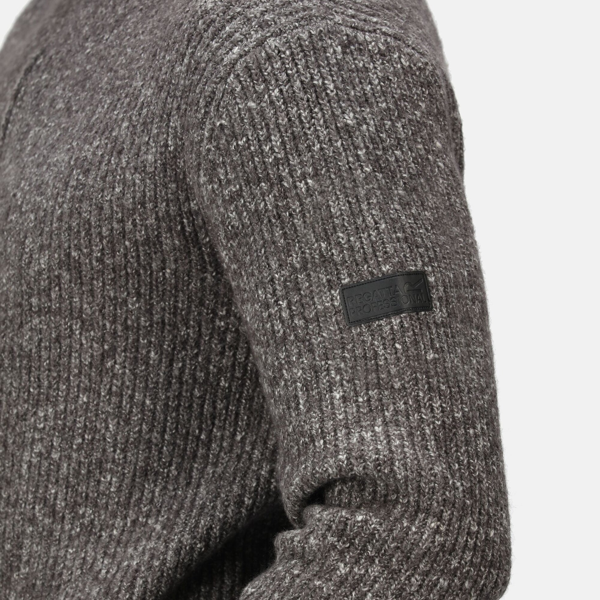 Regatta Solomon Mens Half Zip Knitted Pullover | Heavyweight Jumper | Grey or Navy | S-3XL - Sweatshirt - Logo Free Clothing