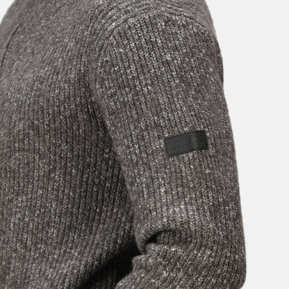 Regatta Solomon Mens Half Zip Knitted Pullover | Heavyweight Jumper | Grey or Navy | S-3XL - Sweatshirt - Logo Free Clothing