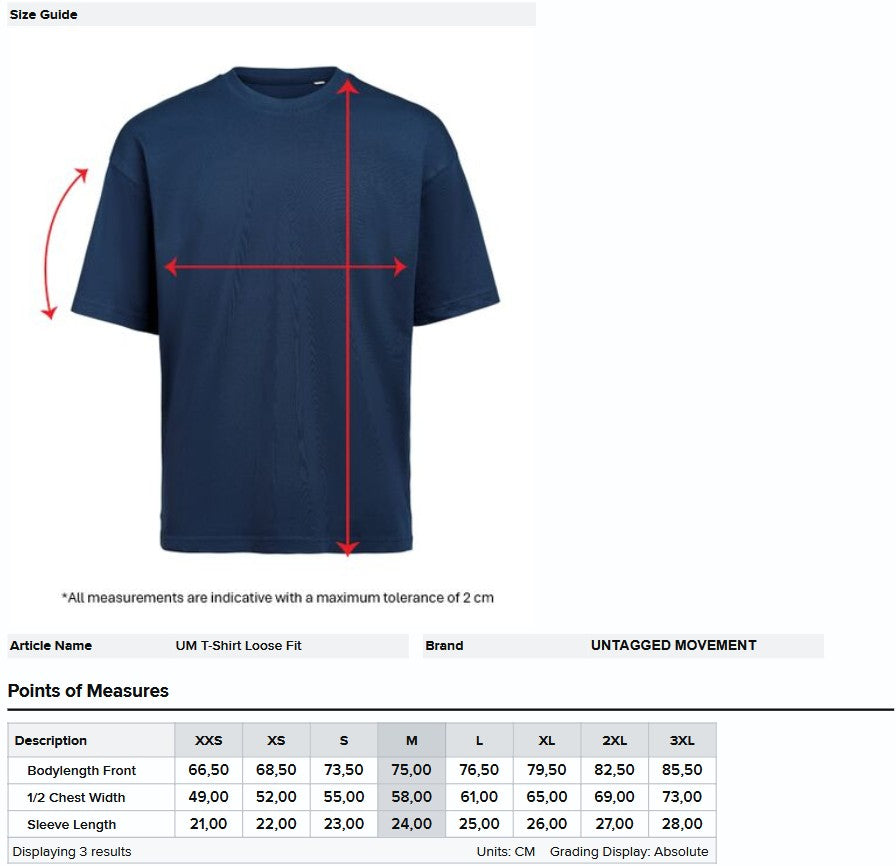 Untagged Movement T-Shirt Loose Fit | Combed Ringspun Organic Cotton | Vegan | Crew Neck | Unisex | 4 Colours | 2XS-3XL