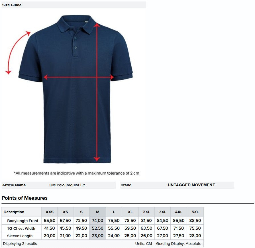 Untagged Movement Polo Regular Fit | Unisex | Organic | Vegan | Piqué Knit | 15 Colours | 2XS-5XL