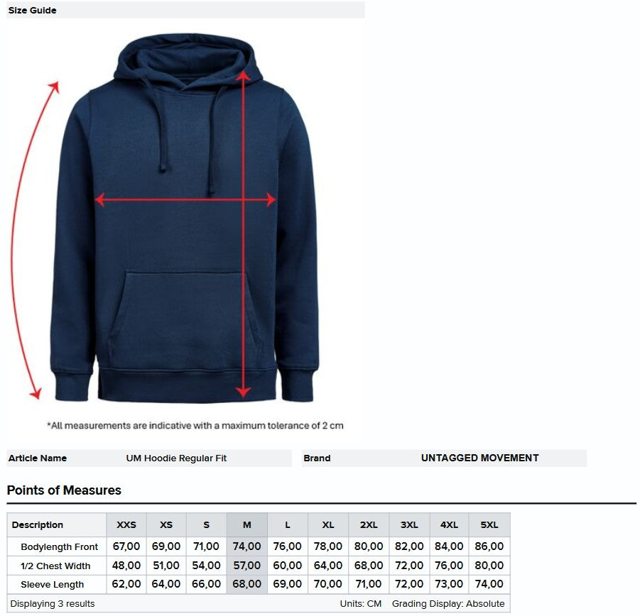 Untagged Movement Hoodie Regular Fit | Unisex | Organic | Recycled | Vegan | 15 Colours | 2XS-5XL