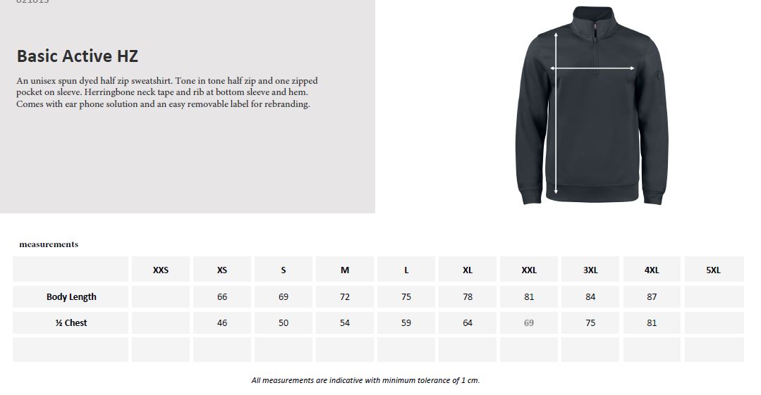 Clique Basic Active Half Zip Sweatshirt | Unisex Activewear | Spun Dyed | 5 Colours | XS-3XL - Sweatshirt - Logo Free Clothing